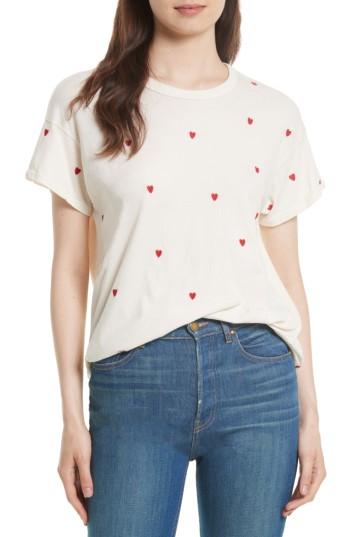 Women's The Great. The Embroidered Boxy Crew Tee - Ivory