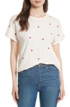 Women's The Great. The Embroidered Boxy Crew Tee - Ivory