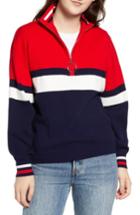 Women's Cotton Emporium Stripe Half Zip Pullover