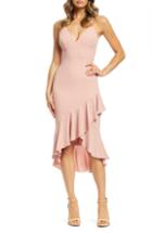Women's Dress The Population Wendy High/low Ruffle Cocktail Dress, Size - Pink