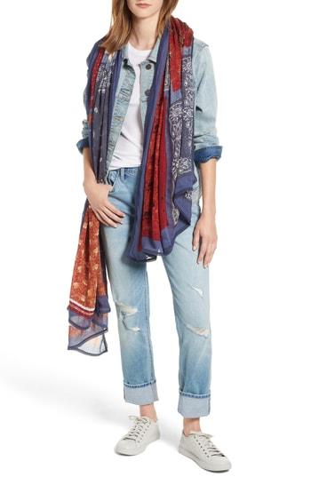 Women's Treasure & Bond Floral Wrap, Size - Blue