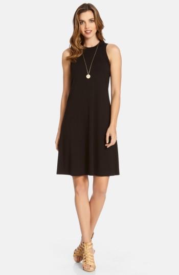 Petite Women's Karen Kane High Neck A-line Dress P - Black