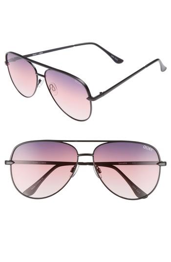 Women's Quay Australia X Desi Perkins Sahara 60mm Aviator Sunglasses - Black/ Purple/ Fade