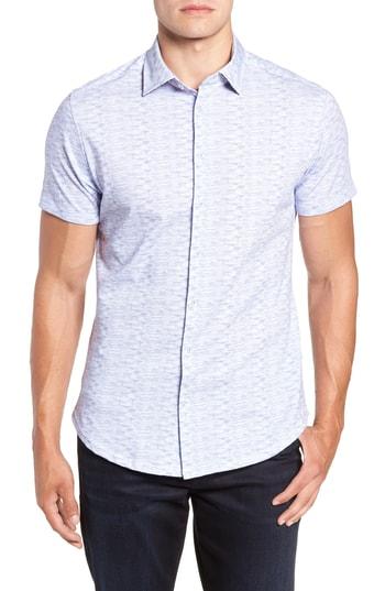 Men's Stone Rose Heather Regular Fit Knit Sport Shirt - Blue