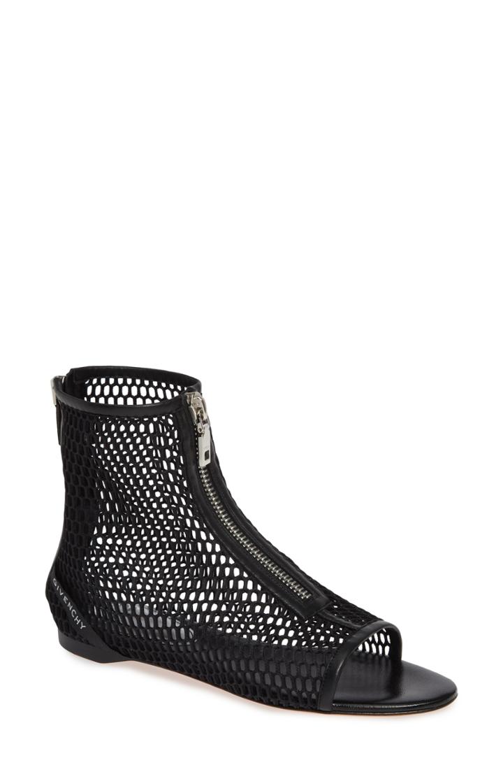 Women's Givenchy Rivington Open Toe Mesh Bootie Us / 36eu - Black