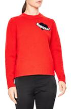 Women's Sandro Jenny Embroidered Wool Sweater - Red