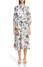 Women's Erdem Floral Cotton Poplin Midi Dress