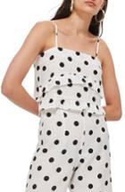 Women's Topshop Fifi Spotted Frilly Camisole Top Us (fits Like 2-4) - White