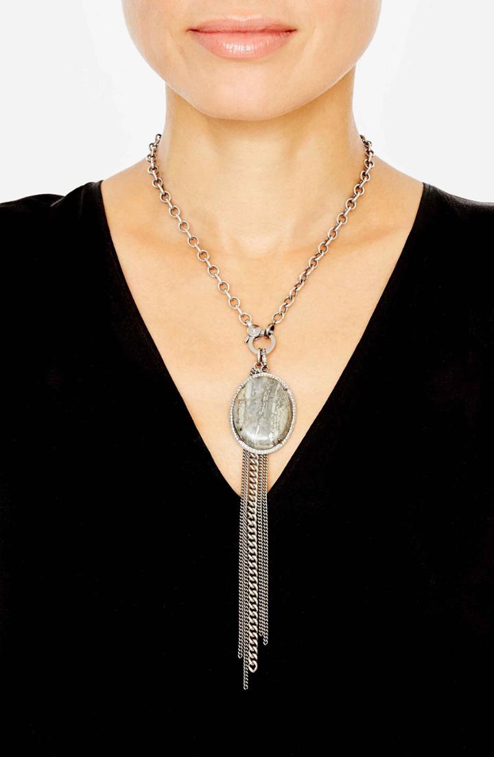 Women's Sheryl Lowe Pyritized Agate & Diamond Pendant Necklace