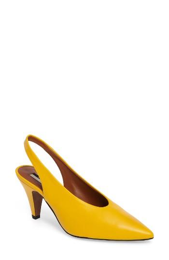 Women's Topshop Jemma Slingback Pointy-toe Pump .5us / 36eu - Yellow