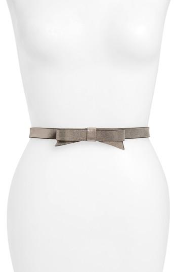 Women's Kate Spade New York Classic Sparkle Bow Suede Belt - City Scope
