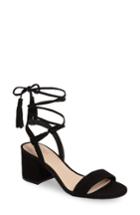 Women's Bp. Karla Block Heel Ankle Wrap Sandal M - Black