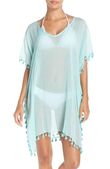 Women's Seafolly 'amnesia' Cotton Gauze Cover-up Caftan, Size - Green