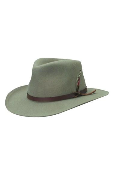 Men's Scala 'classico' Crushable Felt Outback Hat - Grey