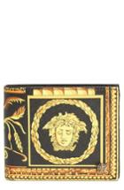 Men's Versace First Line Baroque Print Leather Wallet - None