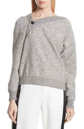 Women's Mm6 Maison Margiela Asymmetrical Button Sweater - Beige