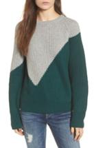 Women's Evidnt Unbalanced Pattern Wool Blend Sweater - Green