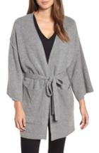 Women's Halogen Belted Cashmere Kimono, Size - Grey