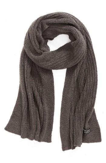 Women's Barefoot Dreams Ribbed Scarf, Size - Grey