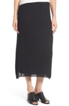 Women's Eileen Fisher Pleated Midi Skirt, Size - Black