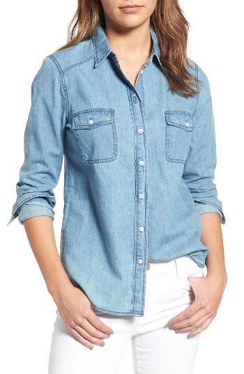 Women's Cupcakes And Cashmere Catalina Denim Shirt - Blue