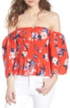 Women's Cupcakes And Cashmere Barr Off The Shoulder Blouse, Size - Red
