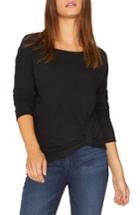 Women's Sanctuary Adrienne Side Twist Cotton Blend Top, Size - Black