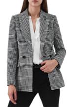 Women's Eileen Fisher Long Piped Trim Blazer, Size - Black