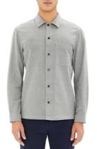 Men's Theory Regular Fit Gingham Flannel Sport Shirt - Ivory