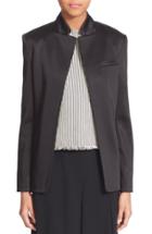 Women's T By Alexander Wang Stretch Satin Open Blazer - Black