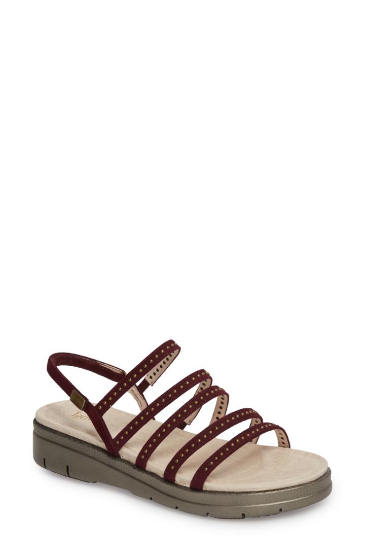 Women's Jambu Elegance Studded Strappy Sandal M - Burgundy