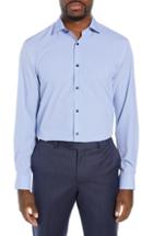 Men's W.r.k Trim Fit 4-way Stretch Houndstooth Dress Shirt .5 - Blue