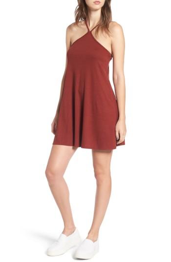 Women's Love, Fire Cross Back Rib Knit Dress - Red