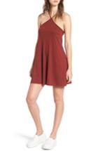 Women's Love, Fire Cross Back Rib Knit Dress - Red