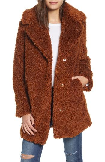 Women's Kensie Faux Shearling Coat - Yellow