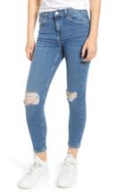 Women's Topshop Jamie Ripped Jeans W X 30l (fits Like 25-26w) - Blue