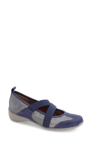 Women's Munro 'zip' Mary Jane Flat M - Blue
