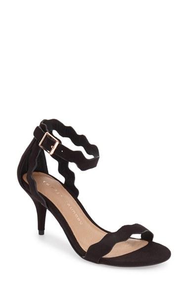 Women's Chinese Laundry 'rubie' Scalloped Ankle Strap Sandal .5 M - Black