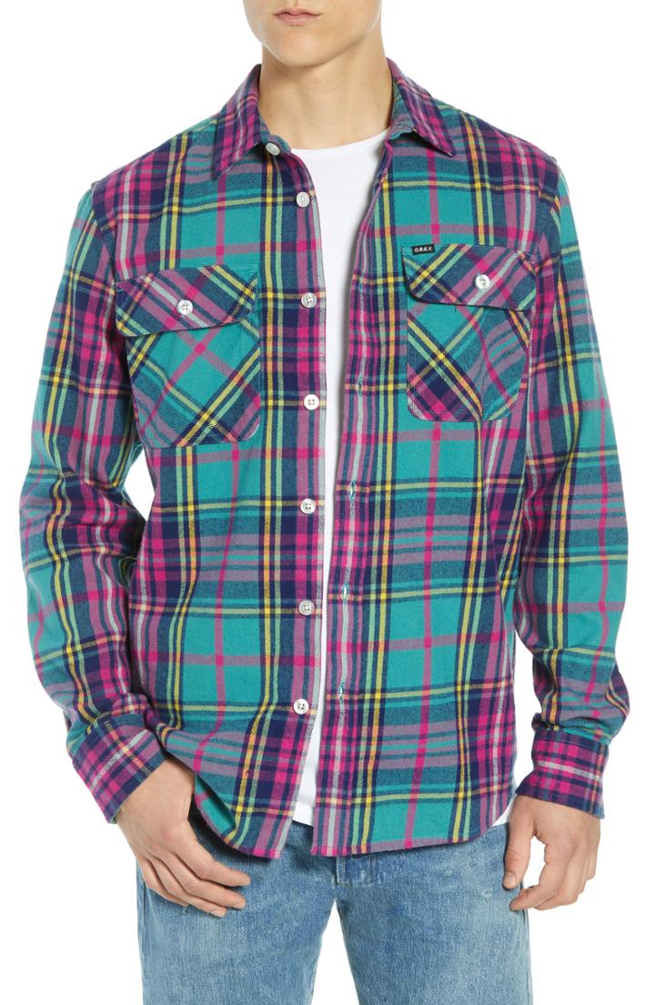 Men's Obey Nelson Plaid Flannel Shirt
