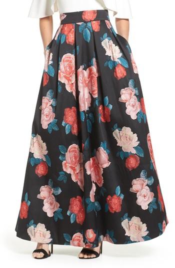 Women's Eliza J Pleated Jacquard Ball Skirt