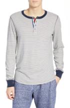 Men's Sol Angeles Stripe Long Sleeve Henley - White