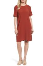 Petite Women's Eileen Fisher Tencel Blend Jersey Shift Dress, Size P - Red