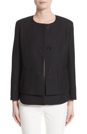 Women's Akris Punto Wool Jacket With Detachable Hem