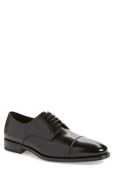 Men's Salvatore Ferragamo 'mabel' Cap Toe Derby M - Black
