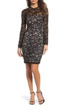 Women's Sequin Hearts Embellished Lace Body-con Dress