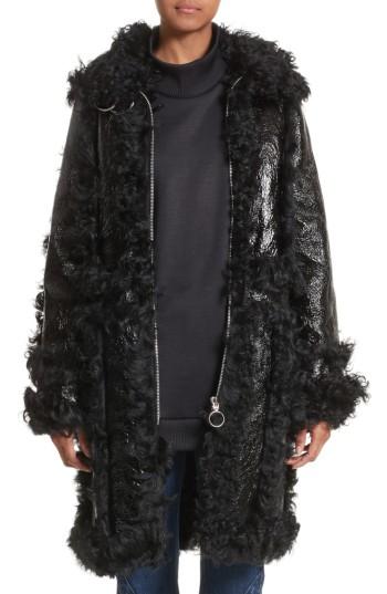 Women's Marques'almeida Foiled Genuine Shearling Coat