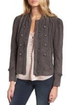 Women's Chelsea28 Ruffle Suede Jacket, Size - Grey