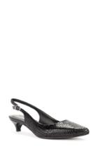 Women's Shoes Of Prey X Eleanor Pendleton Kitten Heel Slingback Pump .5us / 37eu Aa - Black