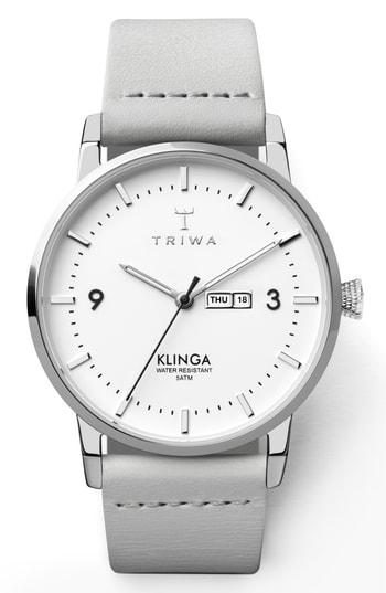 Women's Triwa Snowy Klinga Leather Strap Watch, 38mm