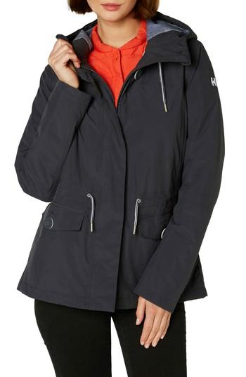 Women's Helly Hansen Elements Hooded Rain Jacket - Blue